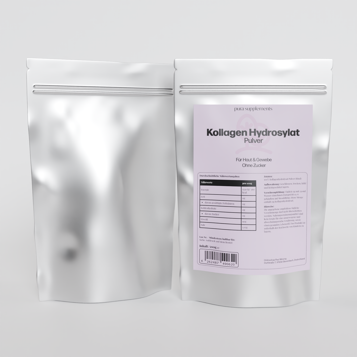Kollagen Hydrolysat Pulver - 100% Rinerkollagen - Pulver