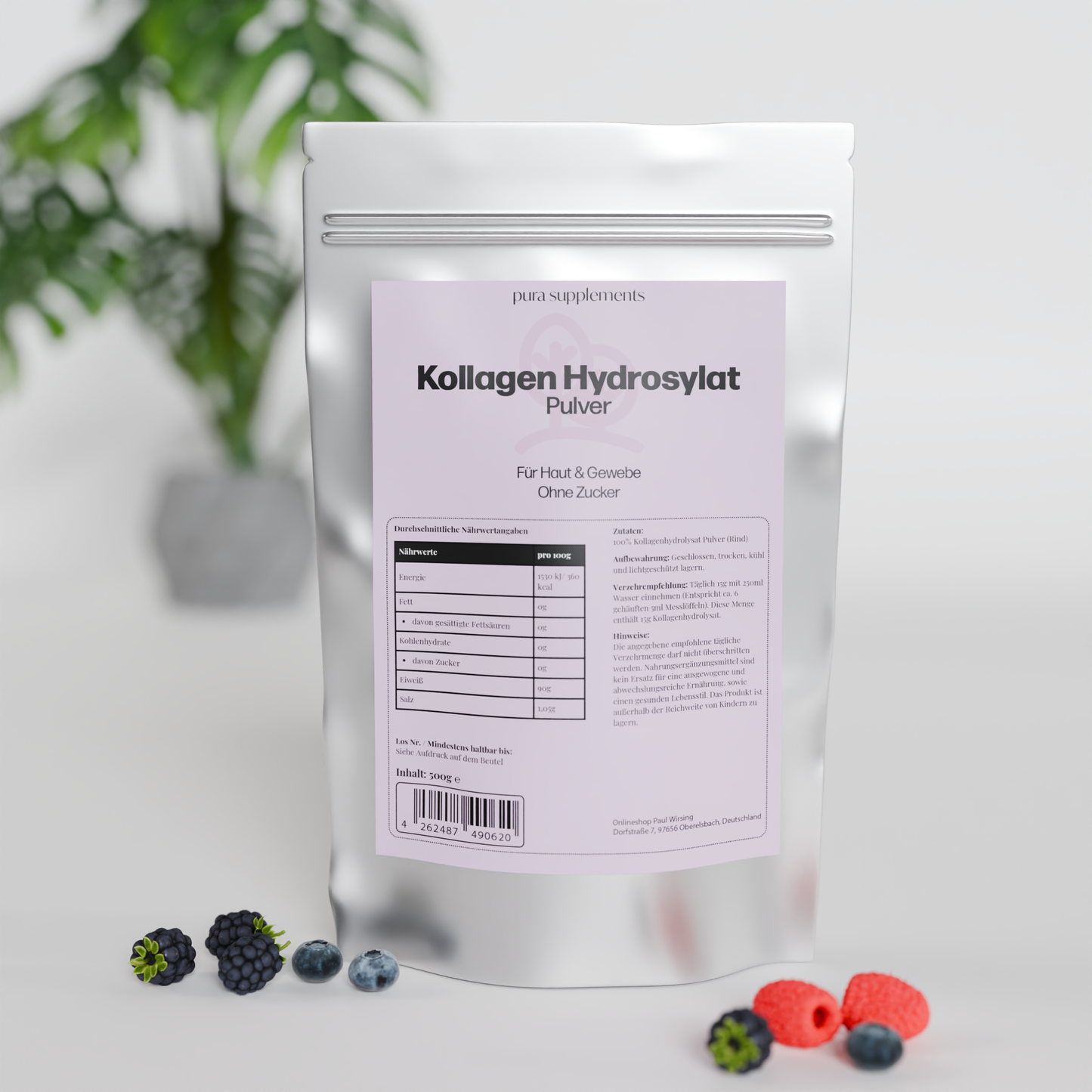 Kollagen Hydrolysat Pulver - 100% Rinerkollagen - Pulver