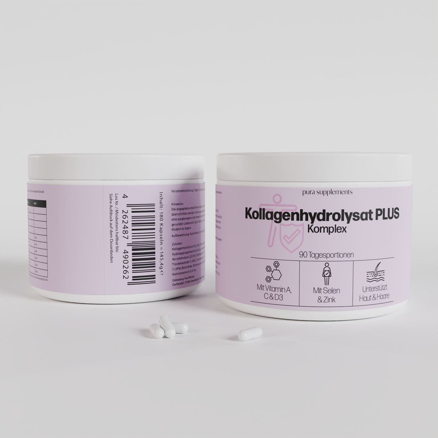 Kollagenhydrolysat Komplex für Haut, Haare & Nägel - Kapseln