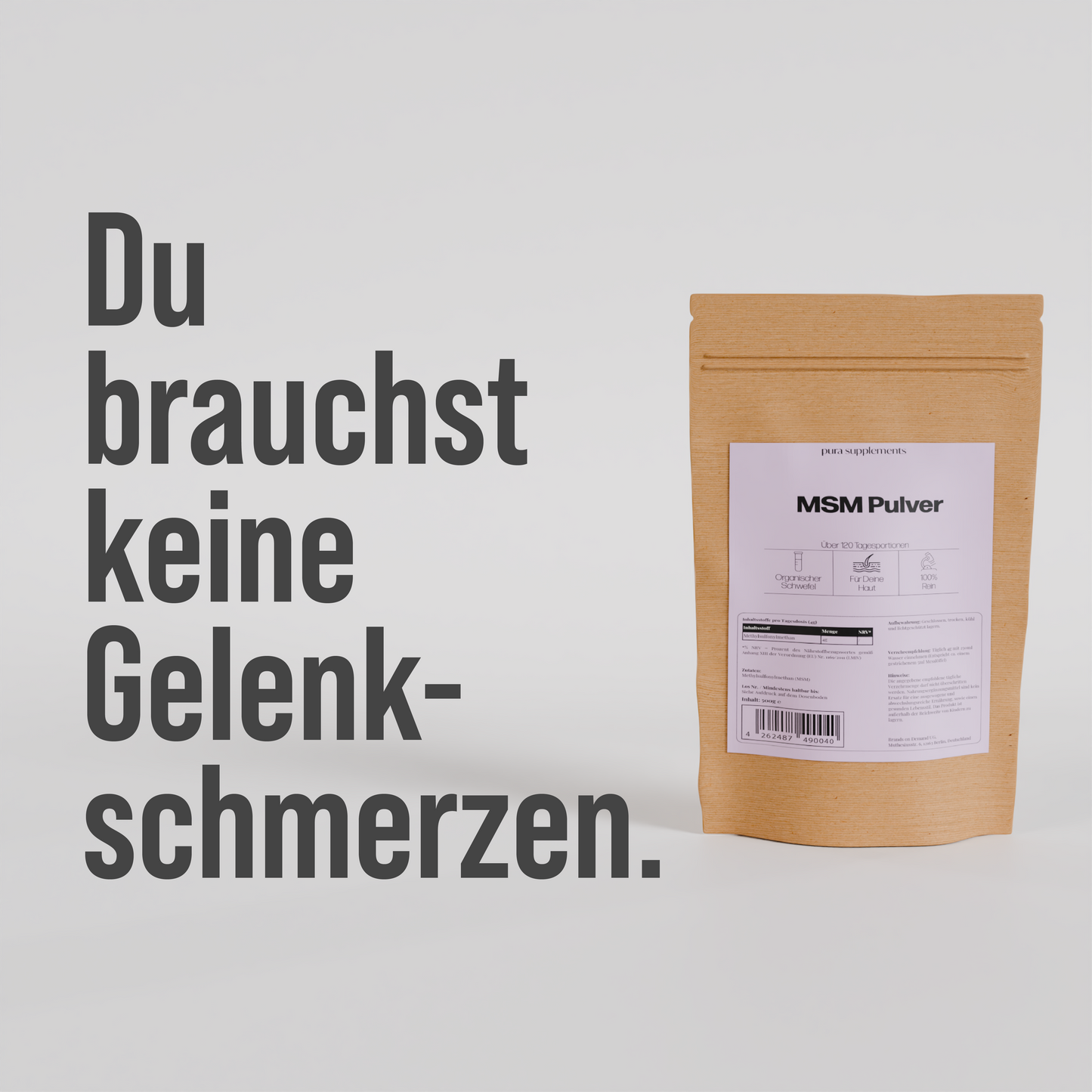 MSM Pulver - organische Schwefelverbindung - 500g