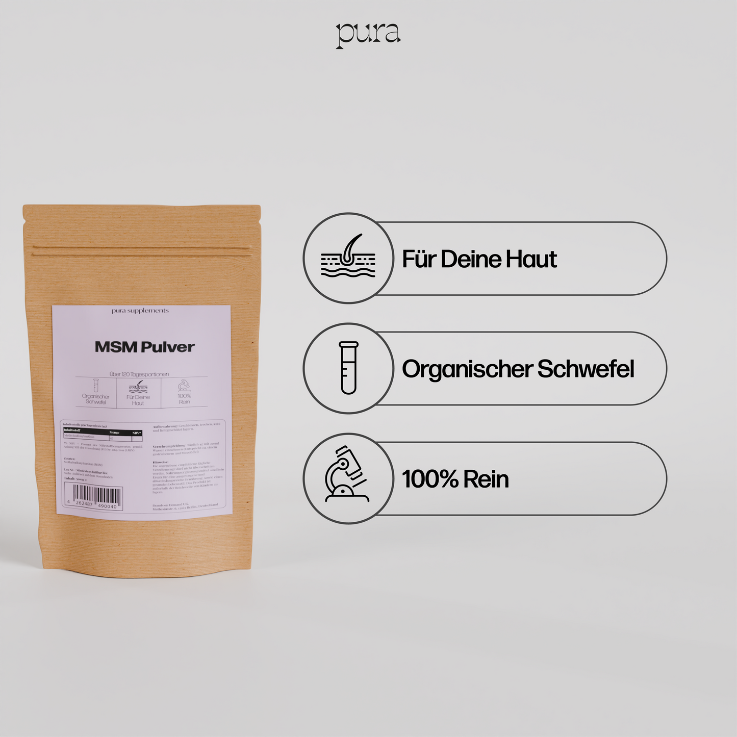 MSM Pulver - organische Schwefelverbindung - 500g