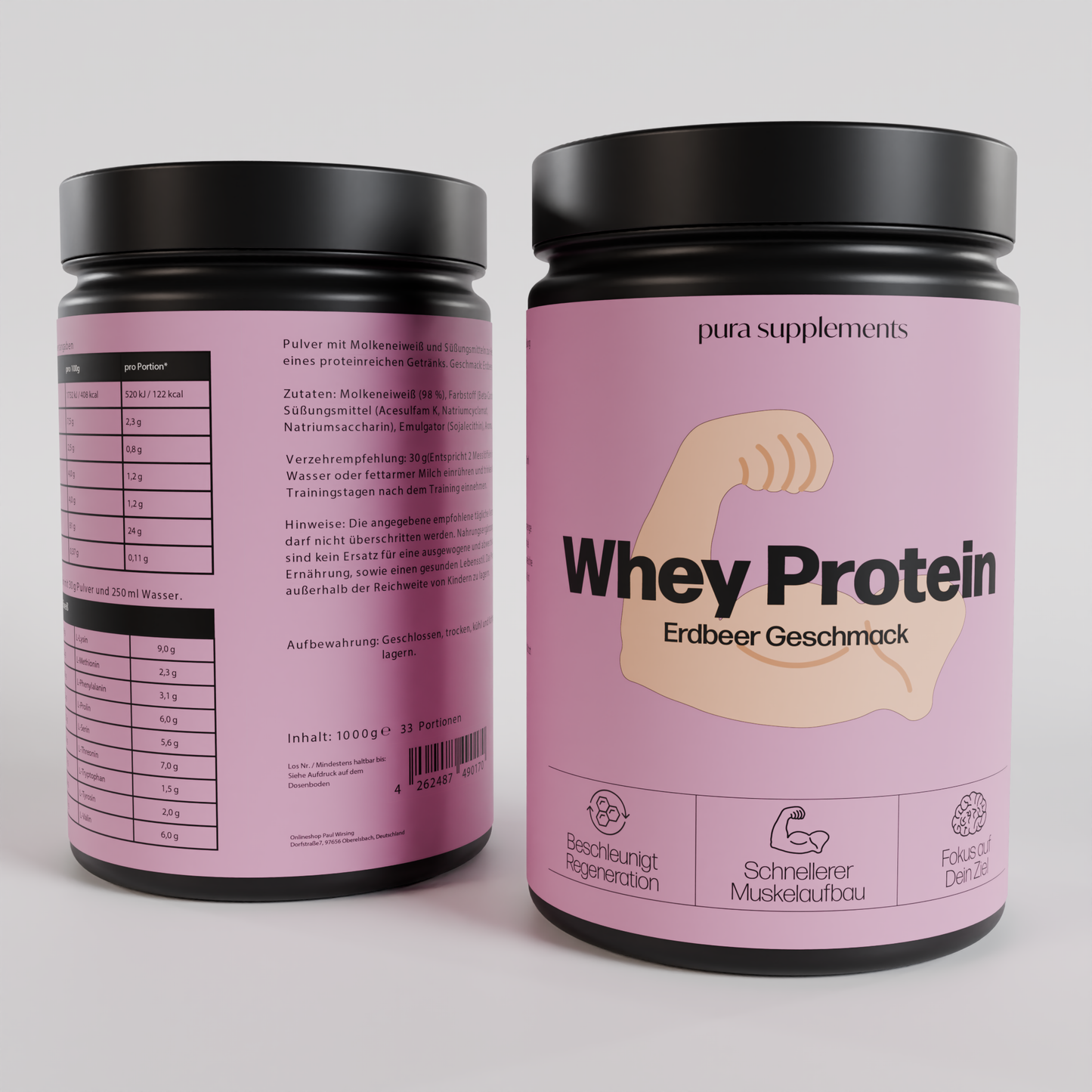 Premium Whey Protein Erdbeere - 1.000g
