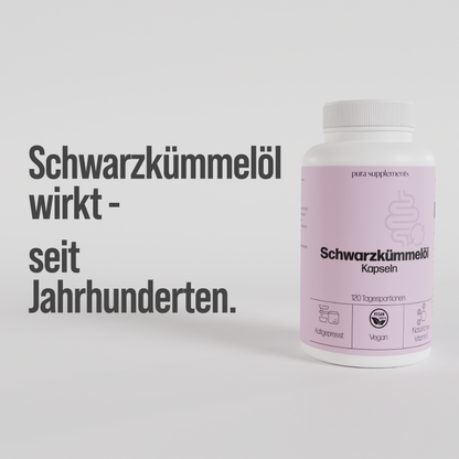 Schwarzkümmelöl kaltgepresst - ohne Zusätze - Softgel-Kapseln