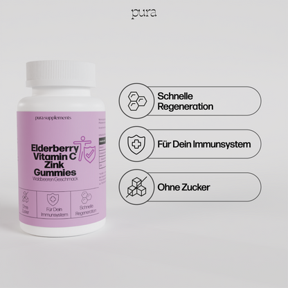 Elderberry + Vitamin C + Zink Gummies - Waldbeere Geschmack