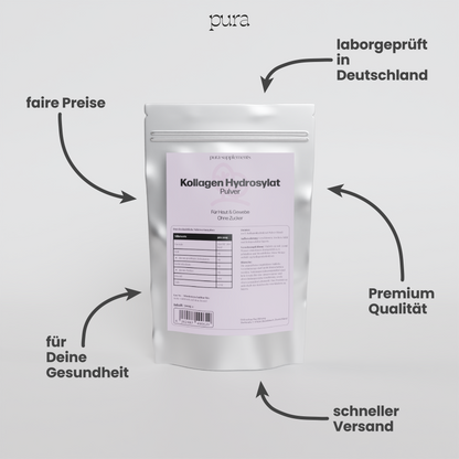 Kollagen Hydrolysat Pulver - 100% Rinerkollagen - Pulver