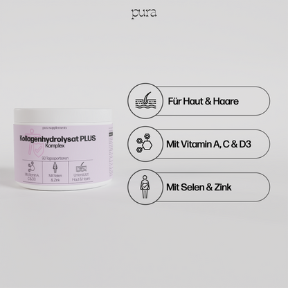 Kollagenhydrolysat Komplex für Haut, Haare & Nägel - Kapseln