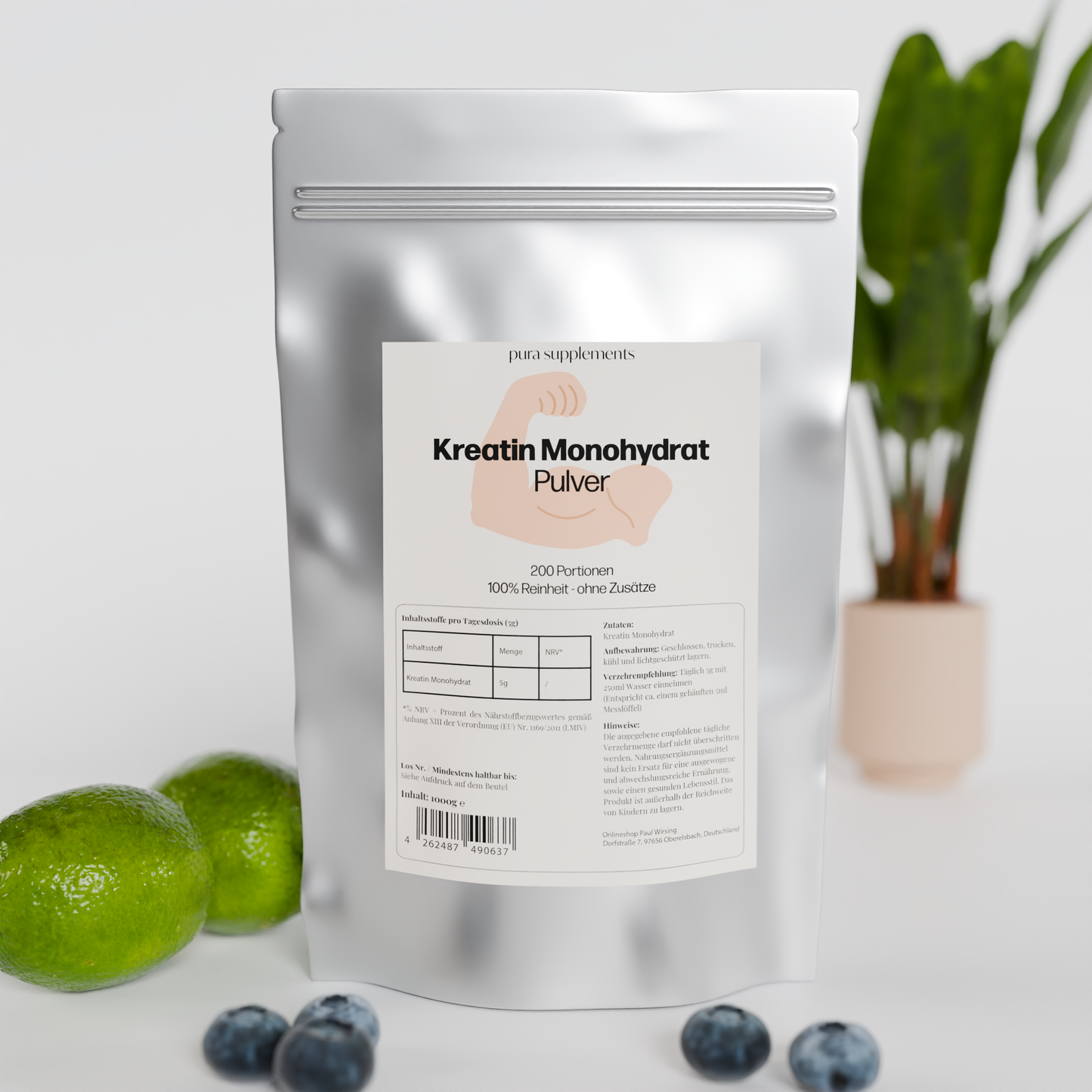 Kreatin Monohydrat - 200 Mesh - 1000g