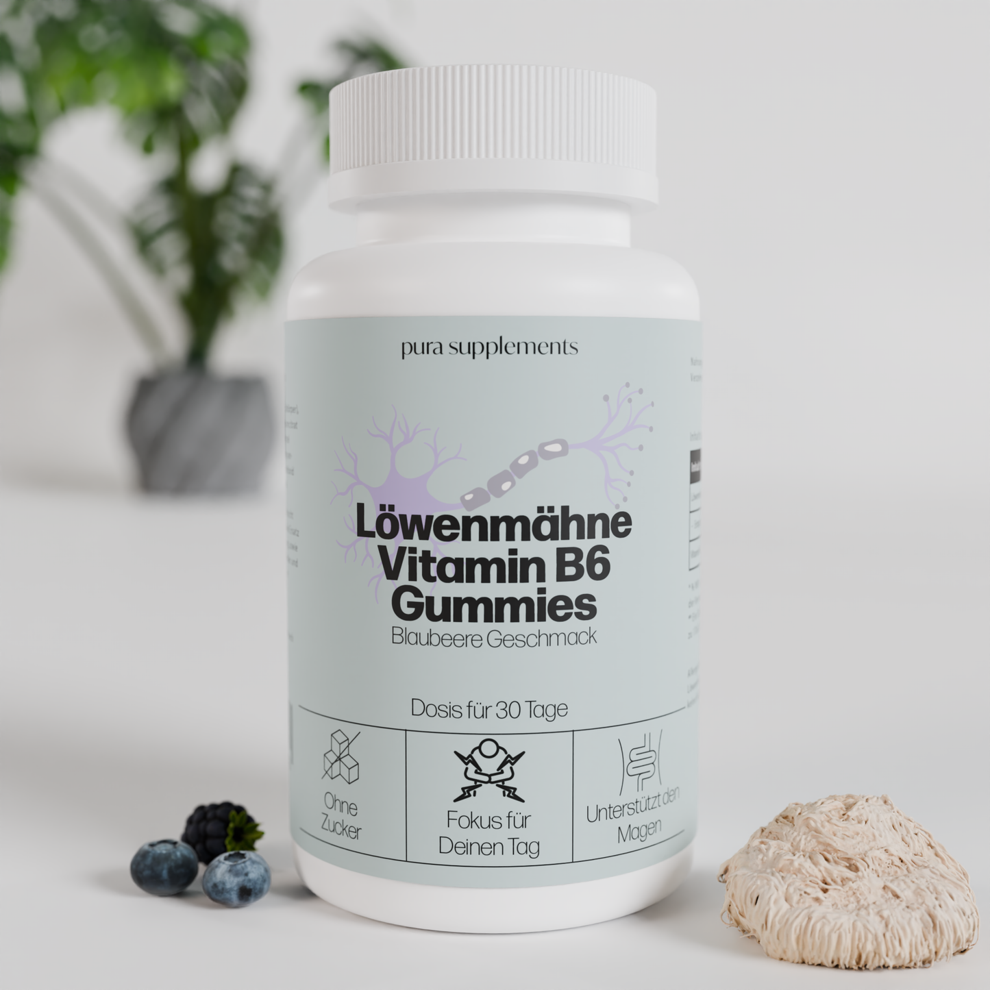 Löwenmähne Gummies - Blaubeere Geschmack