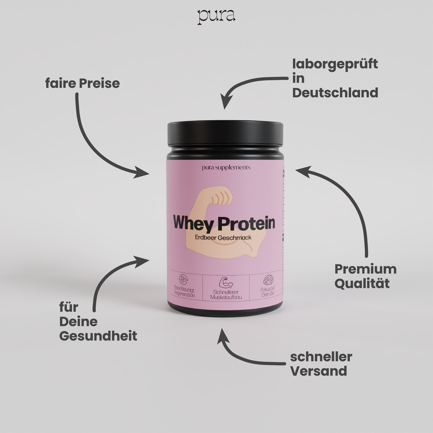 Premium Whey Protein Erdbeere - 1.000g