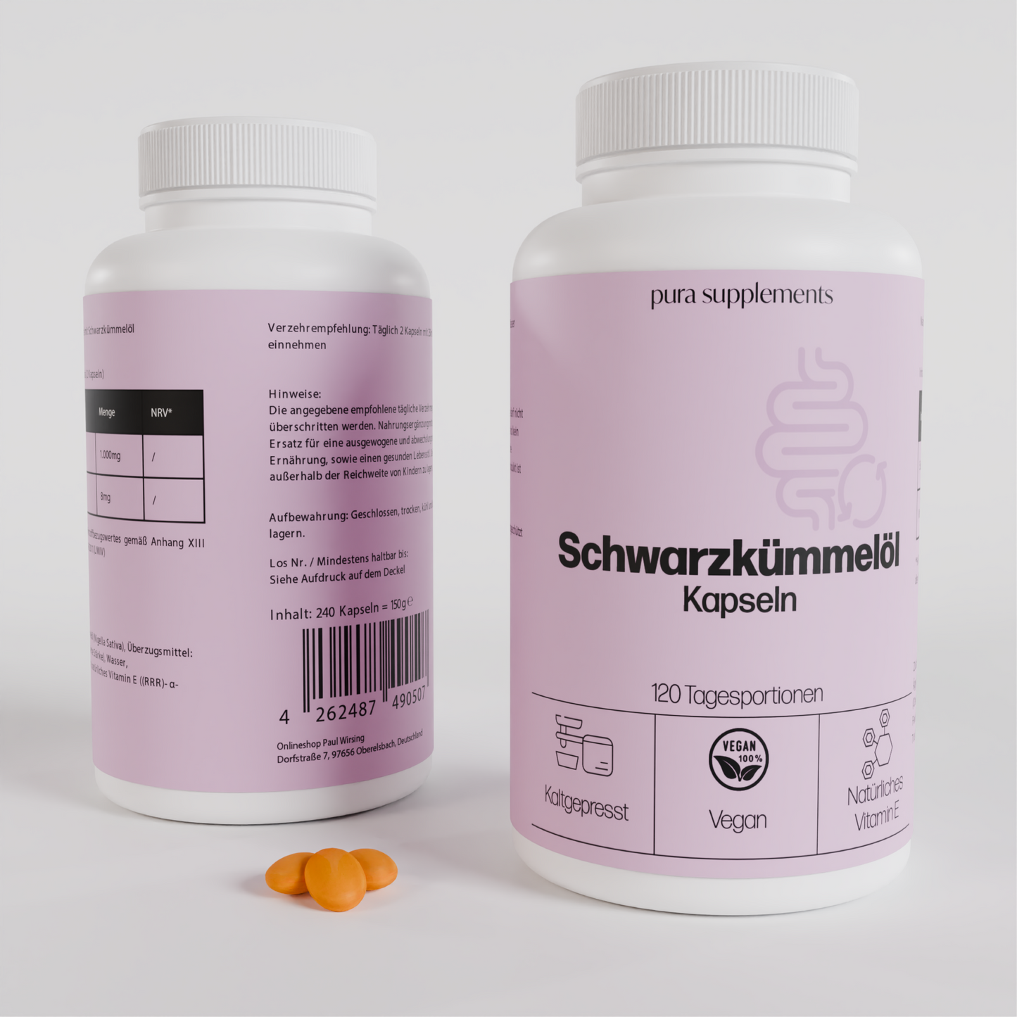 Schwarzkümmelöl kaltgepresst - ohne Zusätze - Softgel-Kapseln