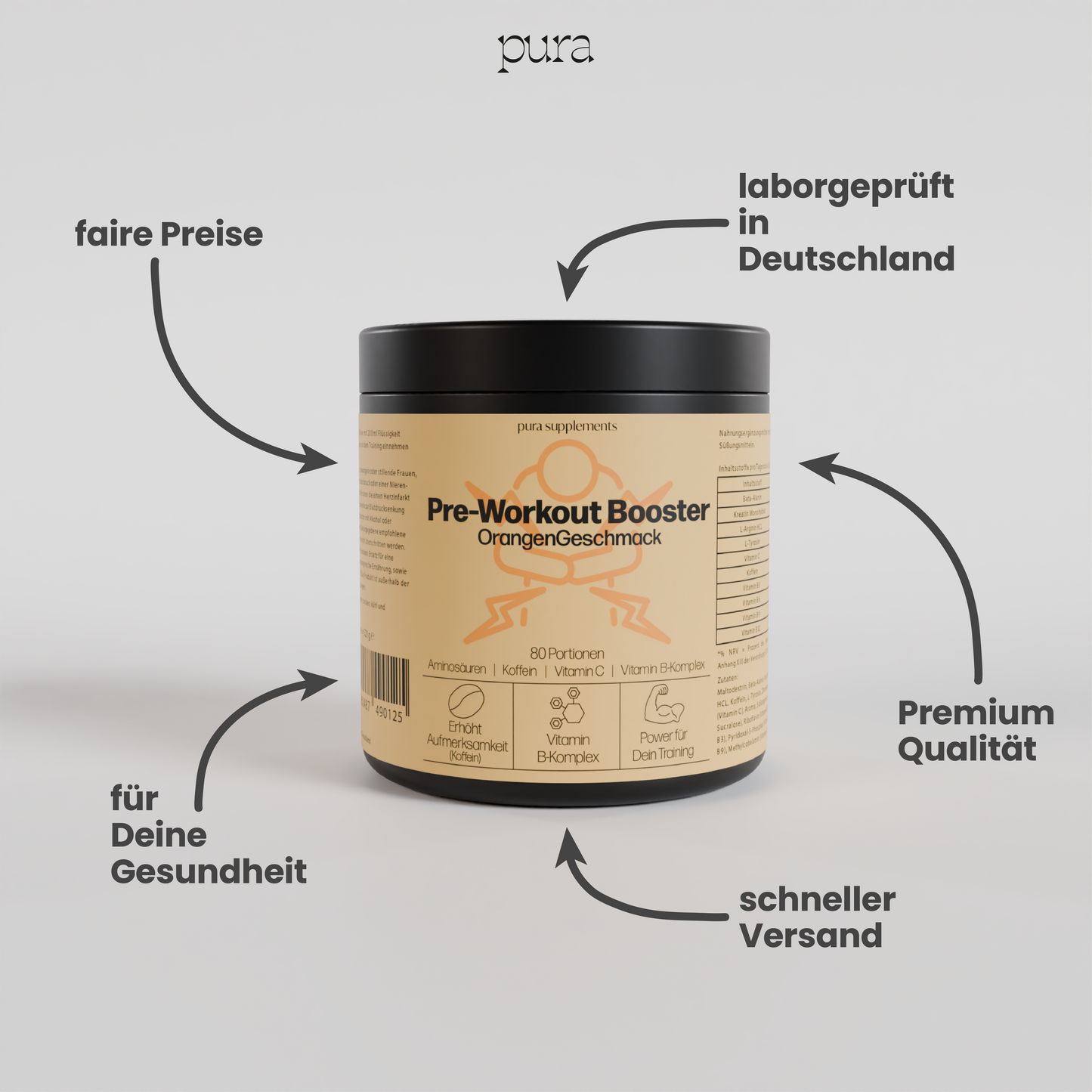 Pre-Workout Booster - Geschmack Orange
