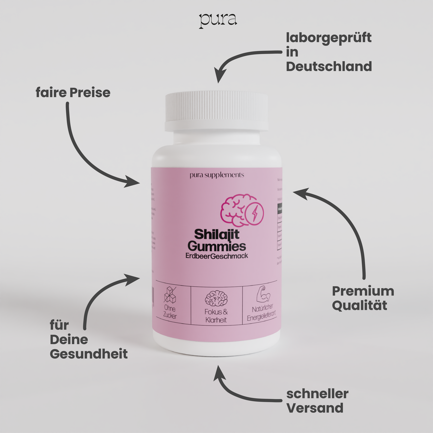 Shilajit Gummies Erdbeer Geschmack