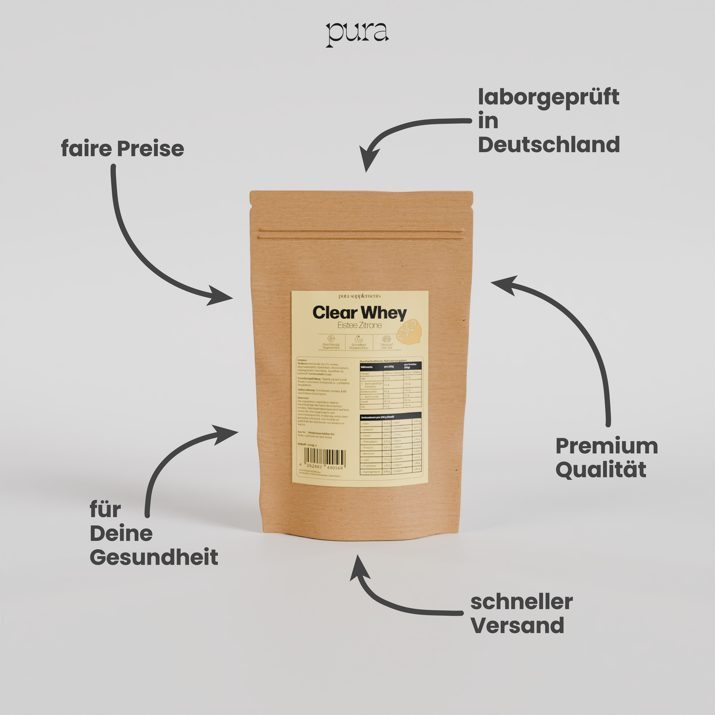 Clear Whey Protein Eistee Zitrone - 500g