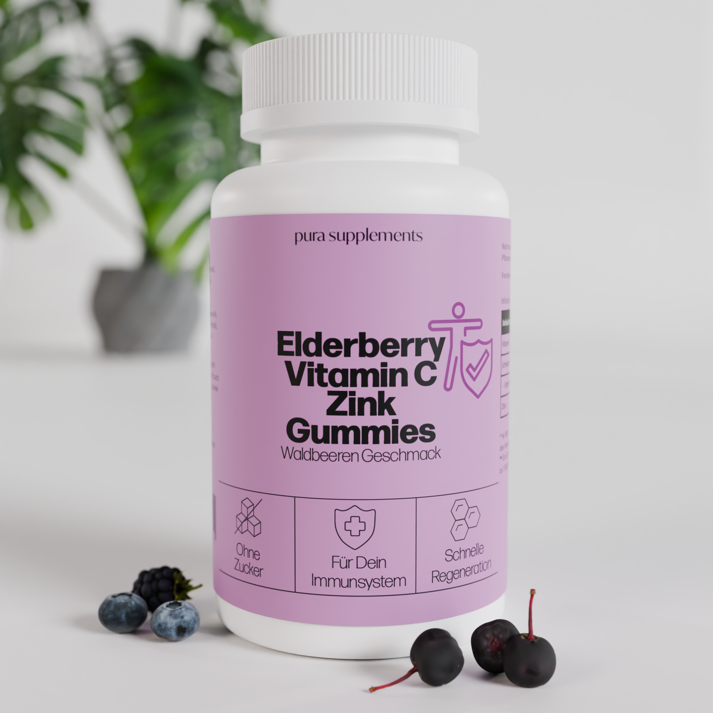 Elderberry + Vitamin C + Zink Gummies - Waldbeere Geschmack